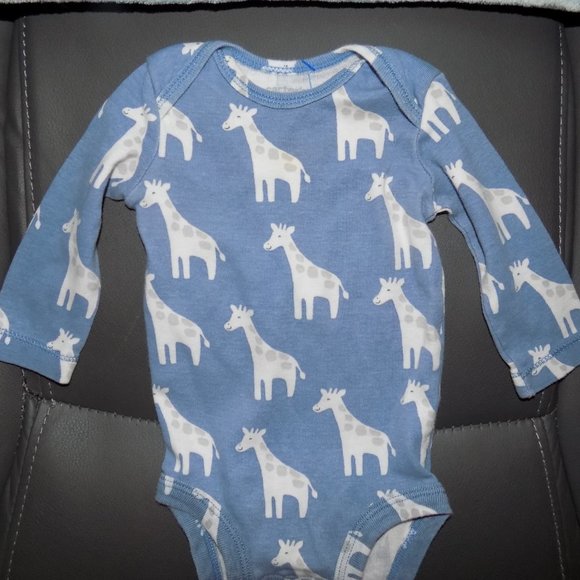 Carter's Long Sleeve Giraffe Snap Tee Bodysuit - Picture 2 of 3